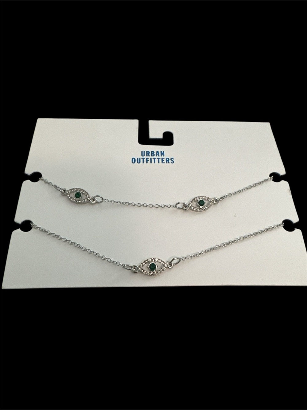NWT Urban Outfitters Silver Evil Eye Multi-Charm Necklace